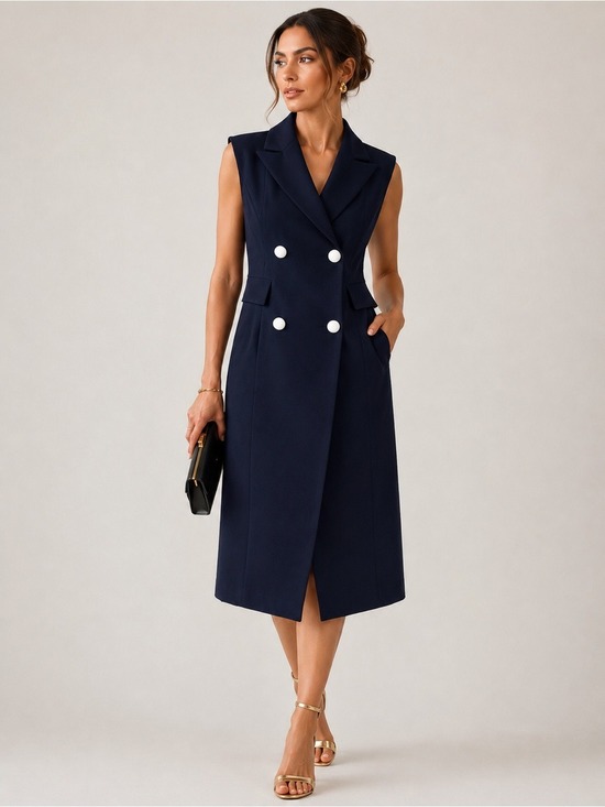 Asilio Dresses & Skirts - ASILIO Don’t Blank Dress Navy Strapless Tuxedo Midi US 4 NWT